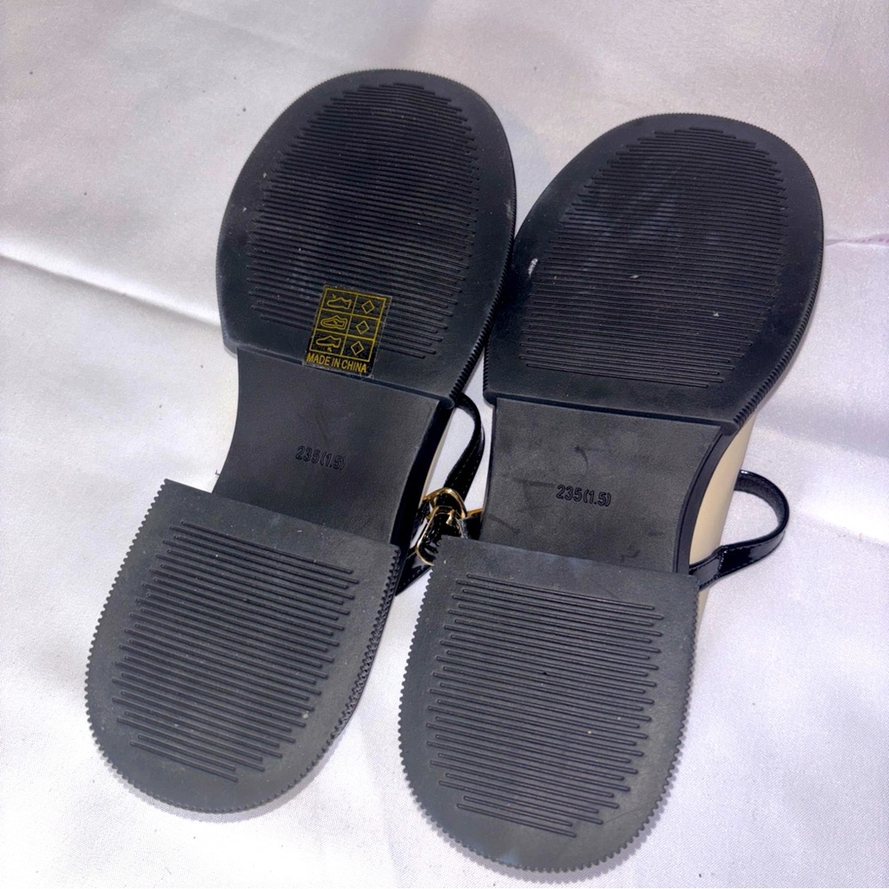 NEW Xin Jing Womens Mary Jane’s  Shoes Beige Black Close Toe Open Back Size 6.5 - Picture 6 of 6